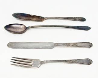 84 VintageSilverwarePiecesTeaSpoonSaladForkButterKnives