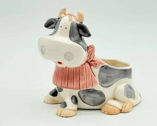 64 Vintage1985GeorgeGoodCowCeramicPlanter