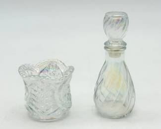 47 VintageIridescentGlassToothpickHolderPerfumeBottle