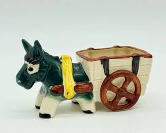 62 VintageDonkeyCeramicPlanter