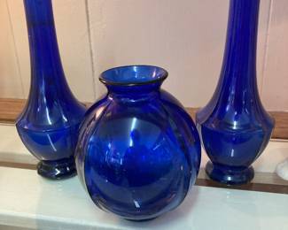 Vintage cobalt blue glass