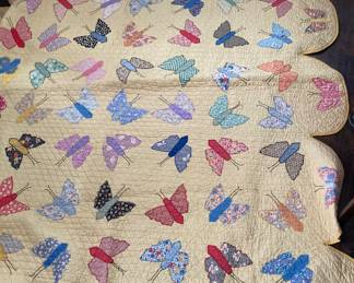 Hand stitched butterfly quilt 