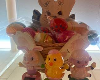 Easter basket and solar dancing toys