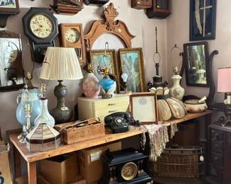 Clocks & lamps galore
