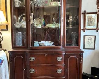 Another Mahogany china cabinet with fresh treasures