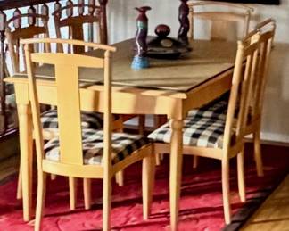 Ethan Allen dining table with 6 chairs