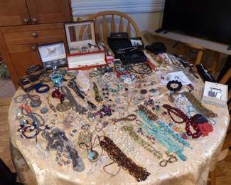 Lots of costume jewelry & watches