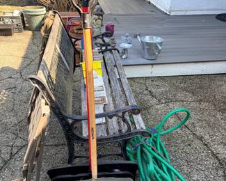 Bench, misc. garage items