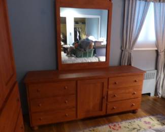 Queen size bedroom set (bedding "NOT FOR SALE"), pair of lamps