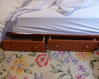 Queen size bedroom set (bedding "NOT FOR SALE"), pair of lamps