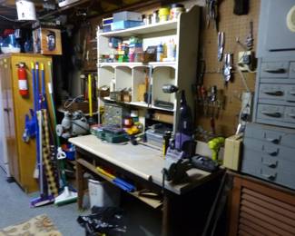 Vintage cabinets, tools, things in drawers