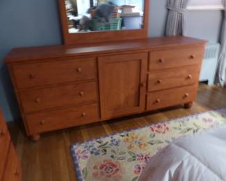 Queen size bedroom set (bedding "NOT FOR SALE"), pair of lamps