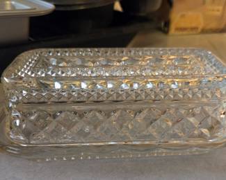Fostoria American Pattern Glass Butter Dish with Lid