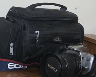 Canon EOS Rebel G 35mm Film Camera with Canon EF 28-80mm Lens and Samsonite Bag
