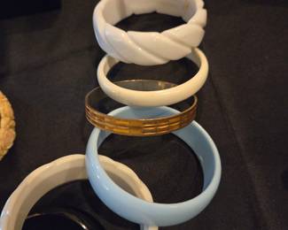 Collection of Vintage Bakelite and Lucite Bracelets