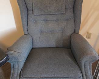 Gray Upholstered Recliner Chair