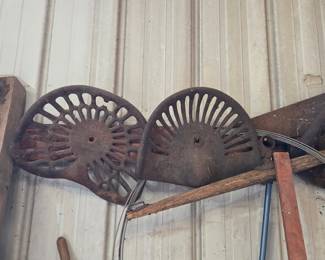 Vintage Cast Iron Tractor Seat - Walter A. Wood