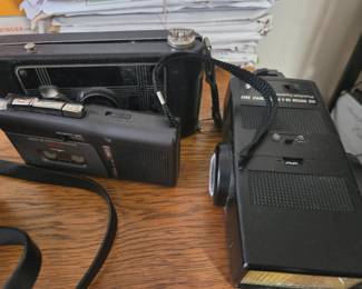 Sony M-629V Microcassette Recorder and Vivitar SB-4 Flash