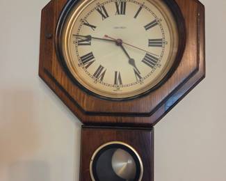 Verichron Octagonal Wood Cased Pendulum Wall Clock
