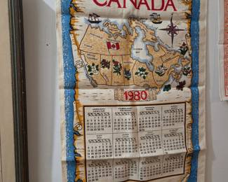 1980 Canada Calendar Tea Towel