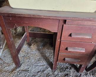 Antique Oak Teacher's Desk