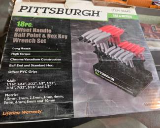 Pittsburgh 18-Piece Offset Handle Ball Point & Hex Key Wrench Set