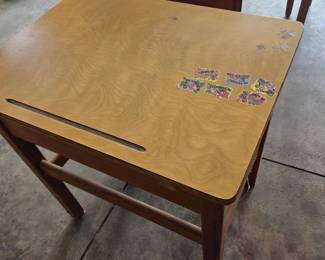 Vintage School Desk and Chair Set