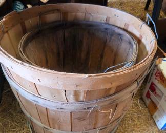 Vintage Wooden Bushel Baskets (Set of 2)