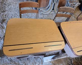 Vintage School Desk and Chair Set - American Seating Envoy Model