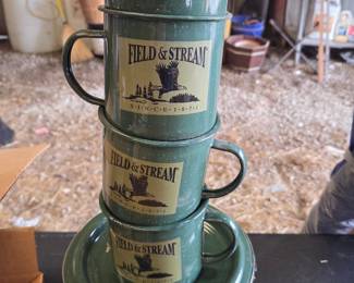 Field & Stream Enamelware Mugs and Bowl Set