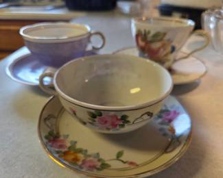 Vintage Floral Teacup and Saucer Set - Royal Kent, Sadler, Schumann