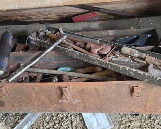 Vintage Craftsman Metal Toolbox with Assorted Tools