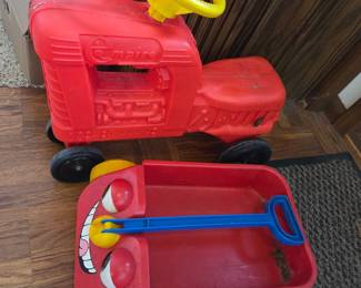 Vintage Empire "Little Red" Tractor Toy with Trailer and Shovel