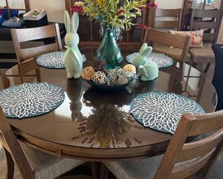 Large dining room table with 4 chairs