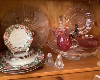 Nikki Pink Roses China & Vintage pink depression glass