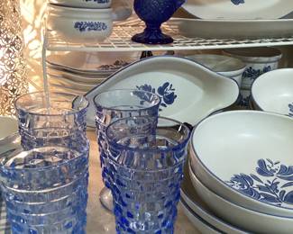 Vintage Indiana Colony Whitehall Blue Iced Tea Glasses 