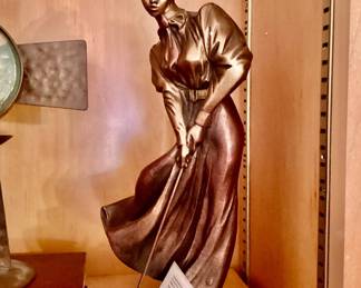 Vintage Austin sculpture Saint Andrews breeze Lady golfer statue