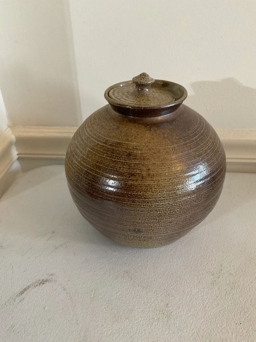 Jugtown Pottery jug with lid