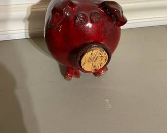 Red Pottery Piggy Bank