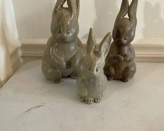 Pottery Rabbits & Pottery Bunny
