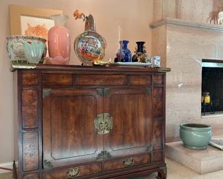 Modern Japanese Tansu Style Console Cabinet