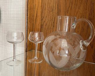 Vintage Tiffany & Co "Lilly of the Valley" Crystal Pitcher