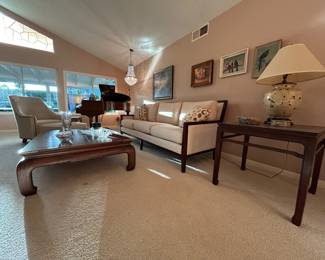 Like new living room furniture: MCM Chinese Ming Dynasty Style Side Table, Coffee Table and Storage Cabinet