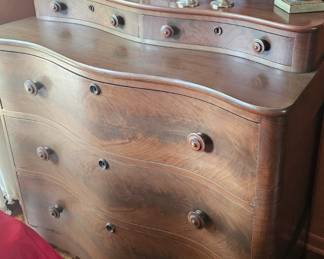 beautiful curved antique credenza