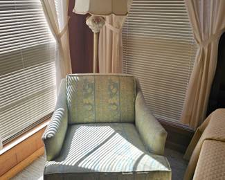 retro chair in calming tones 