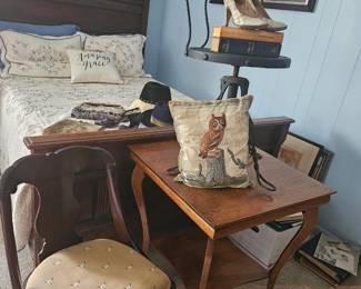 Beautiful antique oak table,with chair and Ice Crem Parlor chair