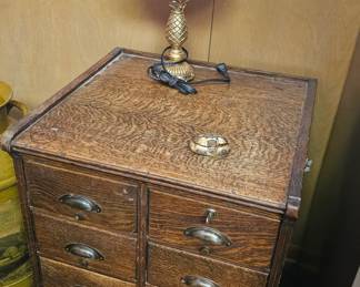 oak filing cabinet, smaller