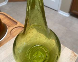 Vintage green hand blown Jamestown