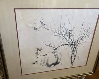 Vintage Japanese Deer art