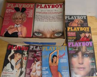 Vintage Playboy Magazines in Box - Dolly Parton!